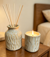 Diffuseur de parfum d'ambiance en céramique personnalisé, forme de gourde rayée, pour huiles essentielles, décoration aromathérapie