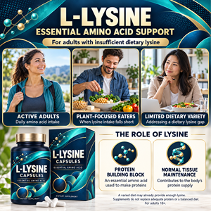Capsules de L-Lysine végétariennes certifiées cGMP pour adultes, pour la santé immunitaire et les soins des lèvres, avec vitamine C et zinc - Product Image 3
