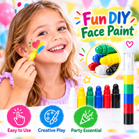 Crayons de peinture faciale empilables non toxiques pour enfants GP, 6 couleurs, lavables, pour fêtes d'anniversaire, événements scolaires, carnaval