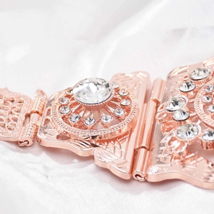 Chaînes de corps de fleurs creuses en strass marocain pour femmes, chaînes de danse du ventre <span class=keywords><strong>Sexy</strong></span>, chaînes de taille ethniques Boho - Product Image 6