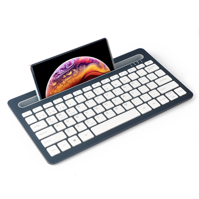 Ultra Slim Mini 78 Keys Wireless Keyboard with Phone Holder Multi-Device Portable USB Interface New Product