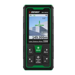 เครื่องวัดระยะเลเซอร์ดิจิตอลสีเขียว SNDWAY SW150GQ พร้อมระดับอิเล็กทรอนิกส์และเลเซอร์คลาส 1 - Product Image 4