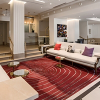 Tapis en laine tufté main 3D sur mesure, motif lignes modernes, rectangulaire, à poils longs et épais, pour salle d'exposition
