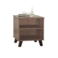 Mesa Auxiliar Columbia Walnut EC Malton con Estante de Almacenamiento, Mueble Moderno de MDF para Sala de Estar, Dormitorio, Apartamento, Espacios Pequeños, Hogar