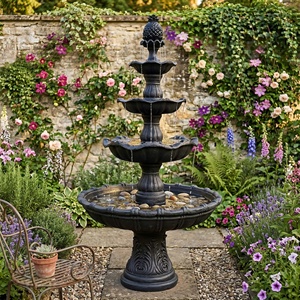 <span class=keywords><strong>Fontaine</strong></span> d'eau de jardin électrique portable à 4 niveaux, autoportante, <span class=keywords><strong>en</strong></span> résine, finition peinte, style antique - Product Image 2