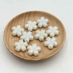Color 22mm Milkshake Two-color Luminous Cherry Blossom Beaded <b>Acrylic</b> Flower Beads DIY Mobile Phone Chain Necklace Accessories - Product Image 2