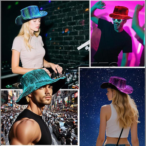 Chapeau bob LED lumineux de haute qualité, nouveau style 2025, décoration, idée <span class=keywords><strong>cadeau</strong></span> pour Pâques, Nouvel An, Noël, Halloween, fêtes - Product Image 5
