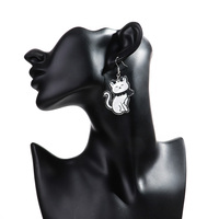 Großhandel Günstige Urlaub Mode Schöne Katze Tod Skelett Kürbis Ghost Halloween Spooky Acryl Tropfen Ohrringe für Frauen