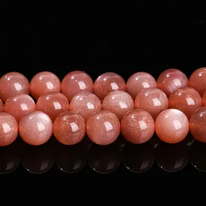 Sales Stone Beads High Quality 4 6 8 10 12mm Pick Size Beads Natural Orange Moonstone Beads Faceted Gemstone For DIY Accessory