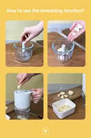Mixeur alimentaire en gros avec lame en acier inoxydable / Robot culinaire USB / Hachoir multifonction personnalisé pour fruits et ail
