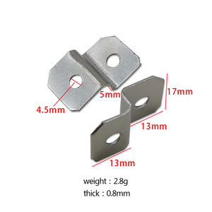 Équerre d'angle droite triangulaire en fer argenté zingué de <span class=keywords><strong>17</strong></span>*26 mm, robuste et universelle, épaisseur 0,8 mm, pour cadre photo en bois - Product Image 6