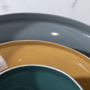 Merlin Living lussuosa ciotola di frutta in ceramica e piatto rotondo oggetti decorativi Morandi con smalto esterno liscio opaco per l'arredamento della casa - Product Image 6