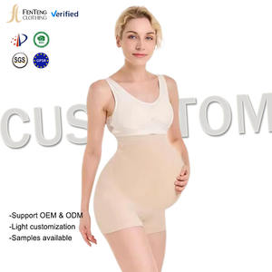 Sous Lulu Short de maternité transfrontalier personnalisé motif à carreaux mince contrôle du ventre lifting des fesses élastique pull-up amincissant les cuisses - Product Image 3