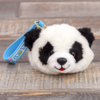 Porte-monnaie en forme de tête de panda, sac à main pour fille, porte-clés, petit pendentif en peluche, sac à suspendre pour couple, cadeau, vente en gros, polyester, rembourré en coton PP