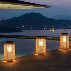 Lanterne solaire de style japonais, imperméable, pour extérieur, jardin, cour, balcon, lampe d'ambiance - Product Image 4