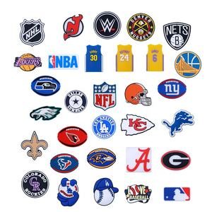 Western Printed Pens Fútbol Béisbol Hockey Silicona Focal Beads Charms Focal Beads NBA Silicone Focal Bead Silicone Bulk - Product Image 1