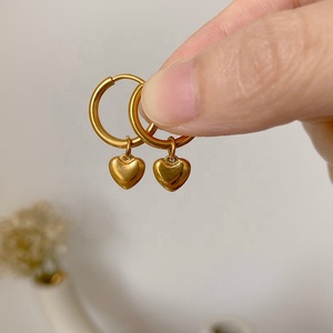 Classic Trendy Small Heart Drop Earring <strong>Stainless</strong> <strong>Steel</strong> <strong>Jewelry</strong> - Product Image 1
