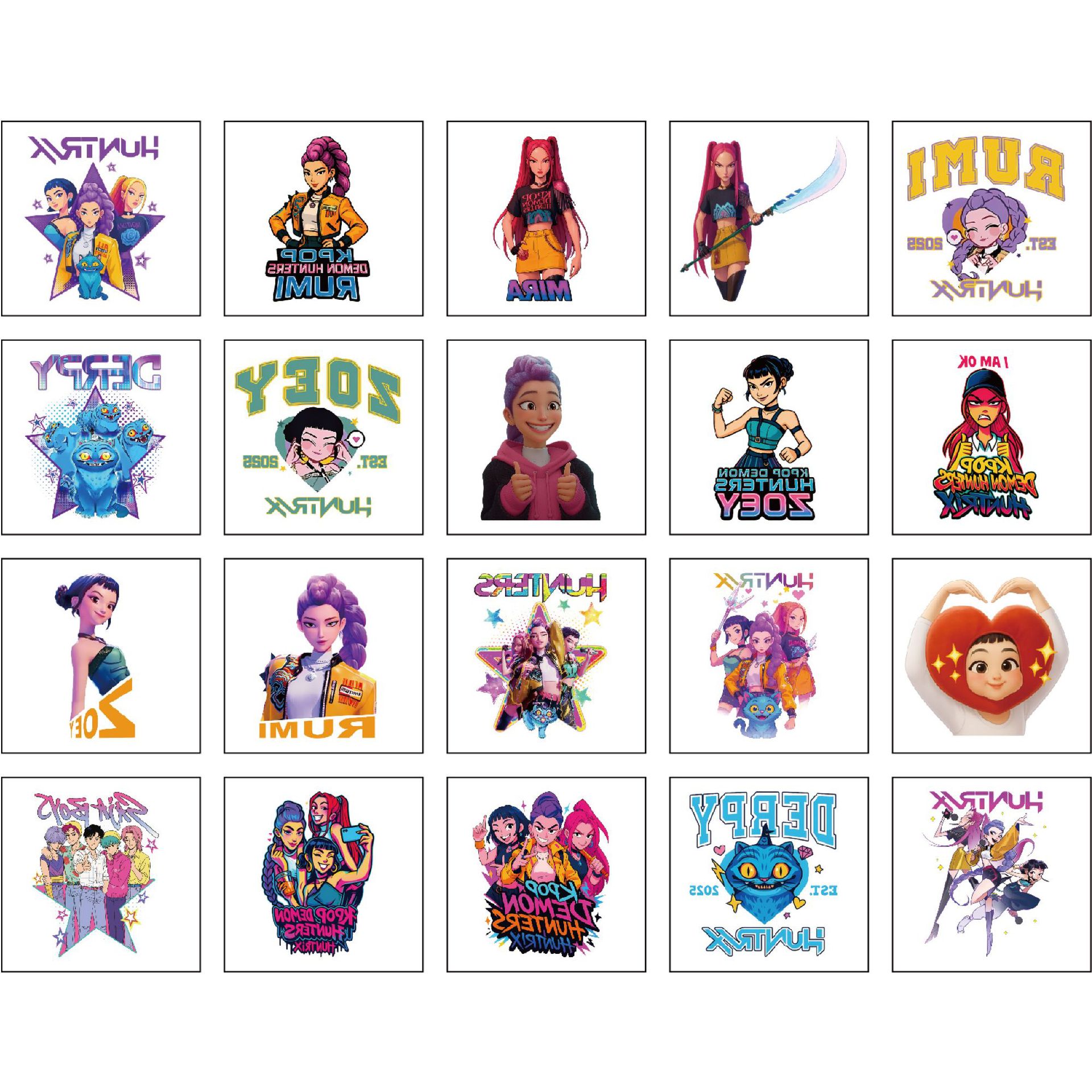 Autocollants de tatouage groupe 3 sur le thème de la chasse aux sorcières - Lot de 20