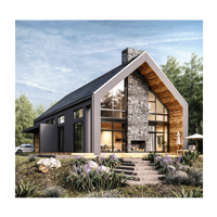 Maisons préfabriquées modulaires modernes en acier léger triangulaires, villas de luxe modernes