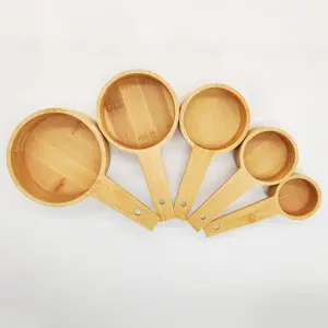 All'ingrosso cucchiaio di bambù personalizzato per misurare il caffè in polvere di legno palline di fagioli condimento cucchiai di miele per il cibo e la cucina