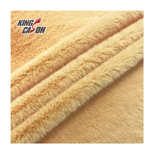Kingcason Chinese Factory 100%Polyester Long Pile Plush Plain Dyeing pd Rabbit Faux Fur Fleece Fabric For Blanket Garment Toys