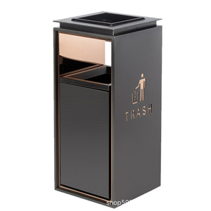 Hotel Lobby Stainless Steel Trash Can Ashtray Vertical Shopping Mall Elevator Entrance Sales Department Smoke Bucket <strong>Garbage</strong> - Product Image 1