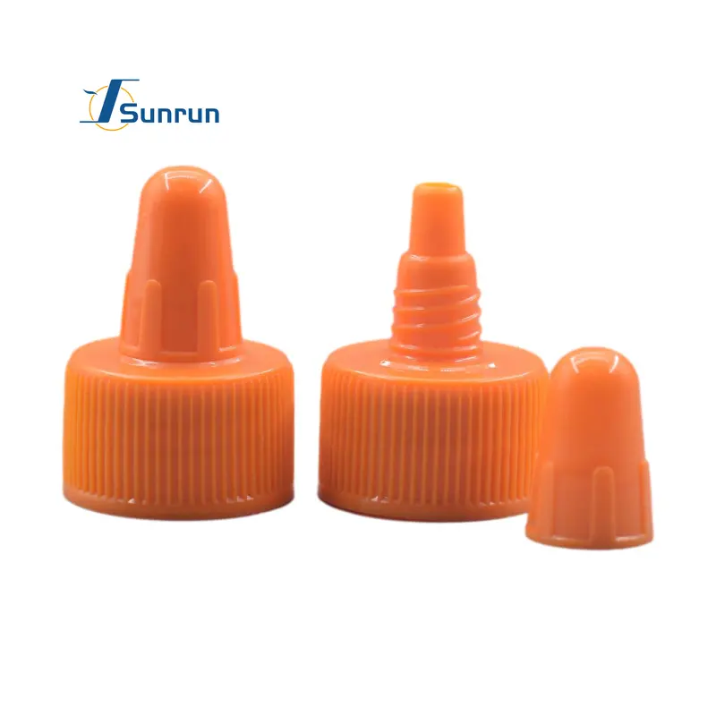 Tappo contagocce in plastica da 28mm con coperchio tappo per spremitura salsa di pomodoro 28/410 tappo per bottiglia di Ketchup coperchio per bottiglia con beccuccio per colla