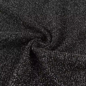 79% Polyester 18% <span class=keywords><strong>Lurex</strong></span> 3% Spandex Brillant Métallique Tricoté Argent Vêtement Tissu Tricotage - Product Image 5