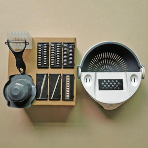 9 in 1 Multifunction <strong>Manual</strong> Vegetable Cutter <strong>Slicer</strong> with Drain Basket Fruit Grater <strong>Shredder</strong> for Kitchen Use - Product Image 4