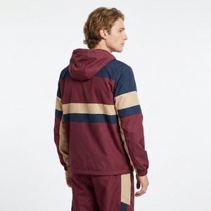 Veste coupe-vent unisexe 2-en-1 à capuche, couleur unie, blocs de couleur, poche dissimulée, manches longues, épaisse, 100 % nylon, sportive, été - Product Image 2