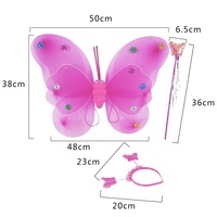 Ailes de fée LED en gros pour fête d'anniversaire, Halloween, Noël – Robe à ailes de papillon LED 4 pièces/ensemble pour filles