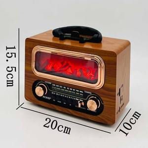 Retro Flame Light AM/FM/SW Radio with TF Card MP3 Player & 5W Bass <b>Speaker</b> - Product Image 2