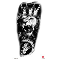 Tatouage temporaire personnalisé en gros 2025, tatouage corporel noir cool, autocollant d'encre pour tatouage temporaire, serpent, tigre ou crâne, autocollant imprimé pour homme
