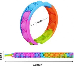 <b>Kids</b> Eco-Friendly PVC Foam PU Fidget Toy Push Pop <b>Bubble</b> Bracelet Multi-Color Silicone Customizable Stress Adjustable Unisex - Product Image 3