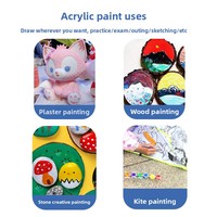 Kit de Peinture pour Étudiants Direct Usine – Peintures Acryliques 24 Couleurs en Grandes Bouteilles de 500 ml pour Poupées en Plâtre et Graffiti