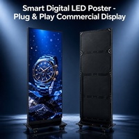 Pantalla LED para Póster P2, Pantalla de Video Interior, Póster Digital con Soporte de Pie, Control por Aplicación WiFi SDK IP65 para Publicidad en Comercios