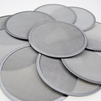 0.5 2 10 15 25 40 70 100 Mikron Berpori SUS304 316L SS Stainless Steel Filter Disc Wire Mesh Round Filter Screen Disc