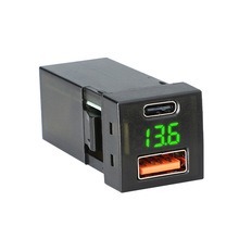 Nouveau chargeur USB LED avec affichage Volt TYPE C + QC 3.0 <span class=keywords><strong>12</strong></span>-24v <span class=keywords><strong>prise</strong></span> USB de <span class=keywords><strong>voiture</strong></span> pour <span class=keywords><strong>voiture</strong></span> de Type carré 22.5X22.5 MM - Product Image 5