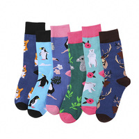 Chaussettes mi-tubes en coton à la mode, automne et hiver, mignonnes chaussettes européennes et américaines croisées