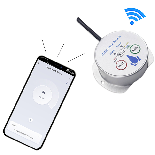 WiFi Connected Tuya Smart Life Water Leak Detection Sensor Wide Working Voltage for Pipeline Security