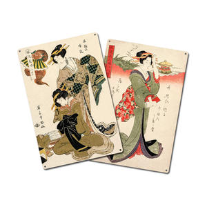 ป้ายโลหะสั่งทำพิเศษ ขนาด 20x30 ซม. ลายร้านน้ำชา ตกแต่งผนังบ้าน ภาพพิมพ์สวยงาม รีสตอร์ดอย่างประณีต ภาพโสเภณีและผู้หญิงญี่ปุ่น - Product Image 2