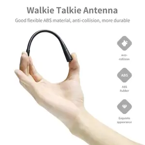 High Gain Bendable Whip Dual Band VHF/UHF Dual Band Mobile Radio Handheld Walkie-Talkie Antenna