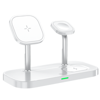 Idées de nouveaux produits 2024 Chargeur sans fil magnétique 3 en 1 Lampe Puissance de sortie 10W Support pour montre Écouteurs Téléphones mobiles Microphone