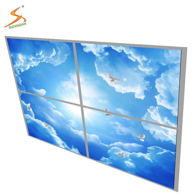 Sky Light Ceiling Lamp Led Light Sky Ceiling Panels 600*600 80W 6500K AC220V Artificial Skylight Led Blue Aluminum Modern 50000