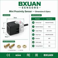 Sensor de Proximidad Inductivo Cuadrado RN04, Alcance de Detección de 5 mm, NPN PNP NO NC, 12-24 VCC, IP67, Blindado, Montaje Empotrado para Detección de Metales, PLC