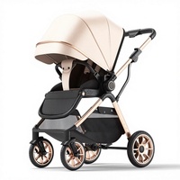 Poussette pliable légère en métal à double fonction, grande capacité, capacité de charge de 15 kg, poussette de voyage portable