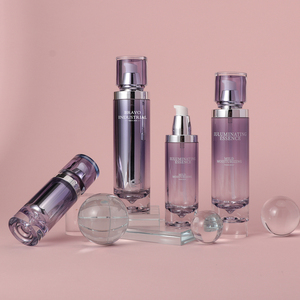 Emballages Bravo, flacons et pots de soin de la peau de luxe à double couche, fond en cristal, dégradé violet, PETG, pour lotion, sérum, tonique - Product Image 3