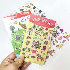 Custom PVC <b>Vinyl</b> Self Adhesive Kawaii Stickers Kiss Cut Logo Printing Holographic Laser Film <b>Glitter</b> Sticker Sheet - Product Image 2