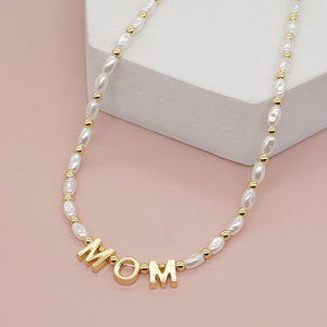 Go2boho accessori <span class=keywords><strong>di</strong></span> Design 2024 lunghi per la festa della mamma <span class=keywords><strong>perle</strong></span> <span class=keywords><strong>finte</strong></span> alla moda con la mamma ciondolo collane per le donne regali eleganti per la mamma - Product Image 1