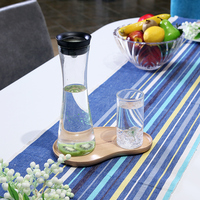 Carafe à eau chaude en verre borosilicate épais transparent, forme mince, personnalisable avec logo